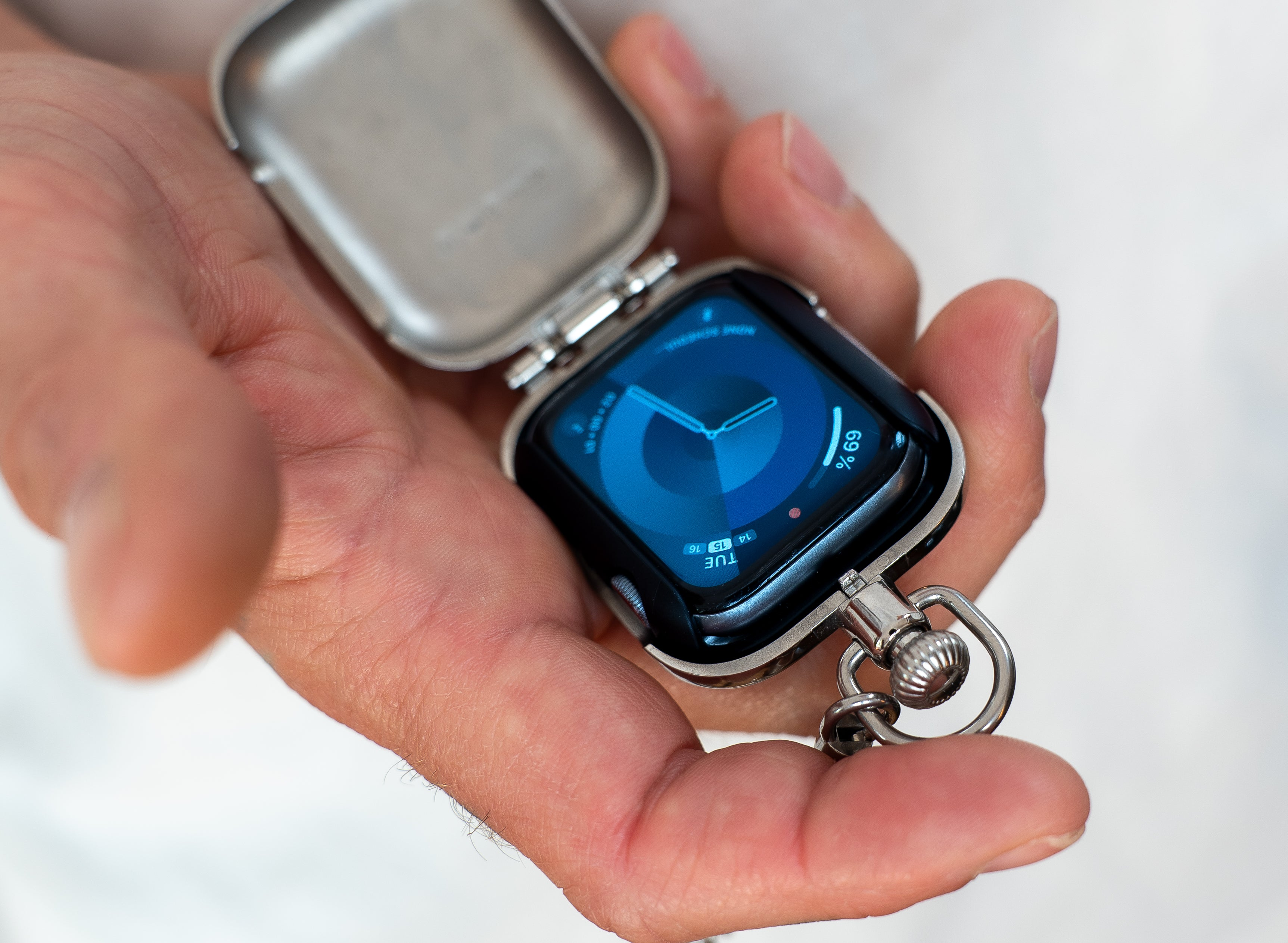 Leather Fob Necklace Iwatch Pocket Watch Case Suit Jacket To Wear