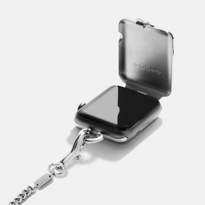 Silver Pinstripe Pocket Watch Accessory for Apple Watch Bucardo